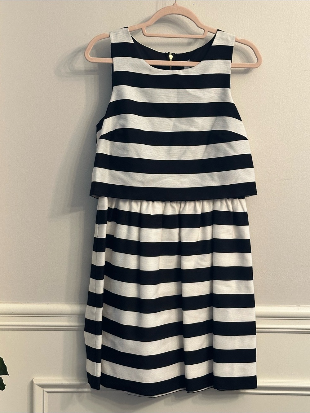 Kensie Black and White Horizontal Stripe Mini Dress